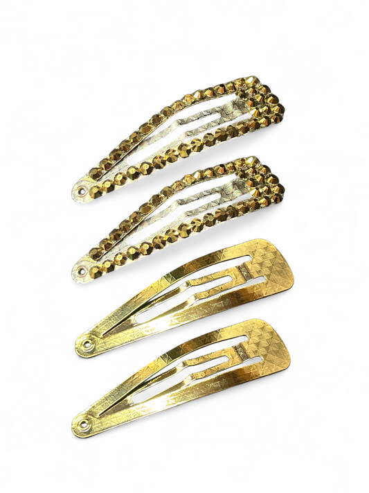 Luxe Golden Hair Clips Set (4 pcs.)