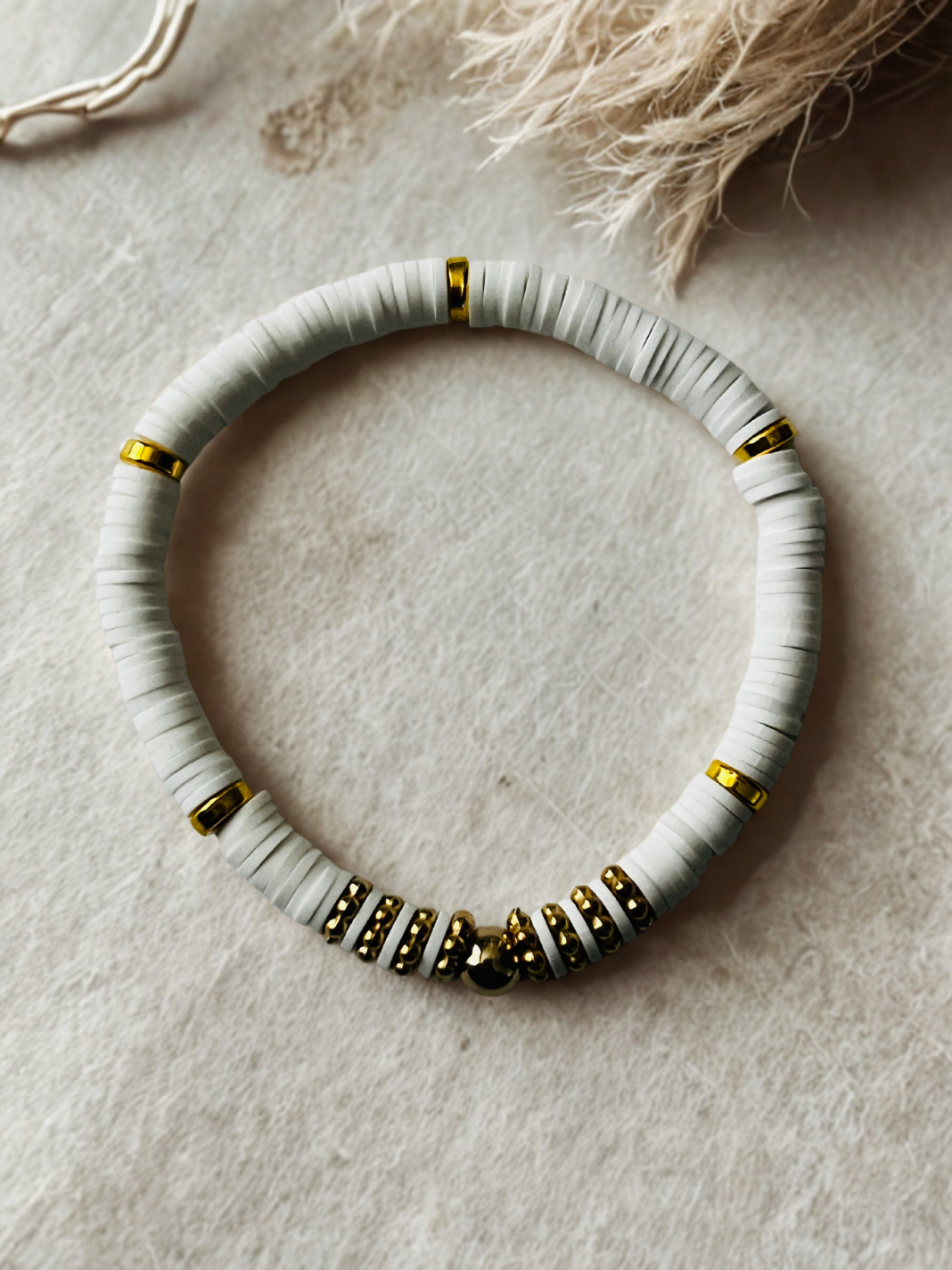 The Luxe Gold & Clay Bead Bracelet