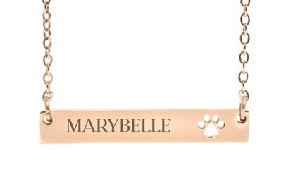 Colorful Cutout Paw Print Bar Necklace