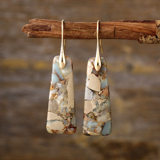 Natural Earth Stone Earrings