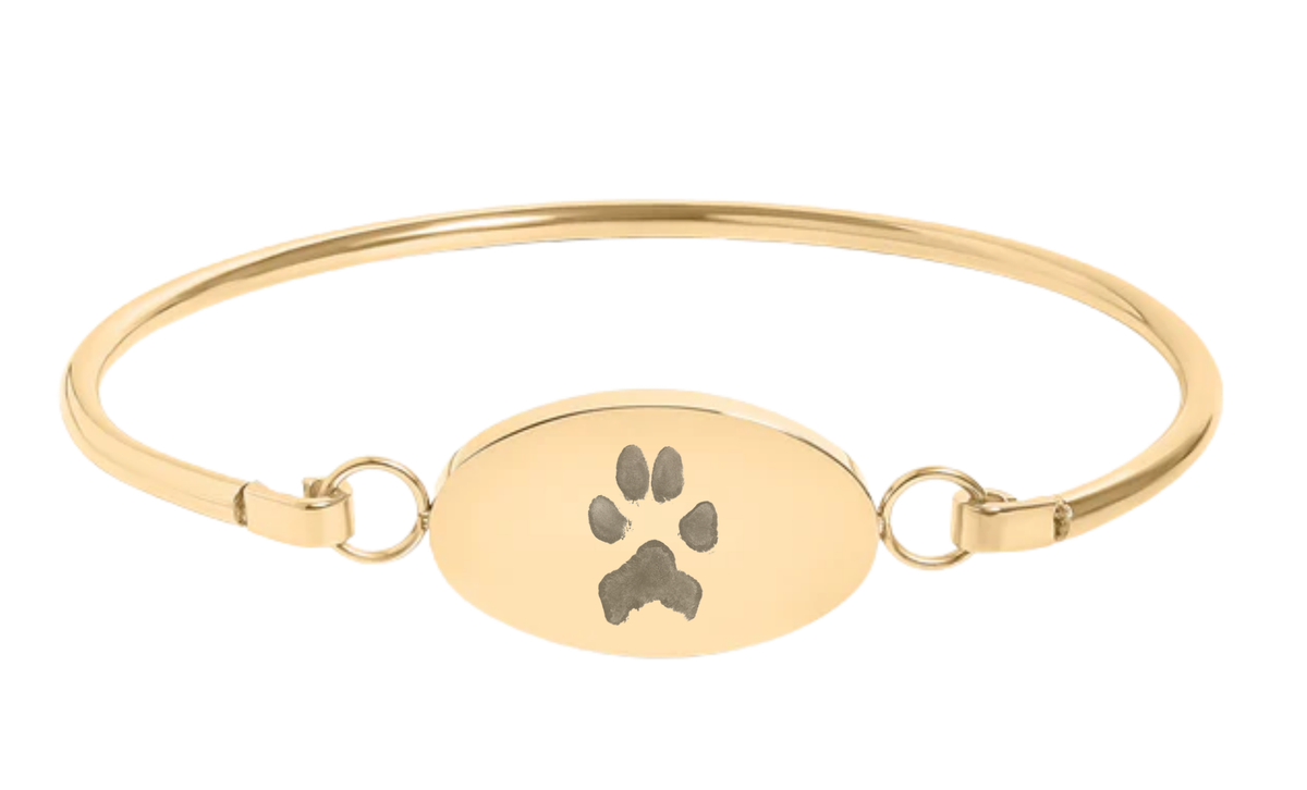 18K Gold Oval Cuff Bracelet