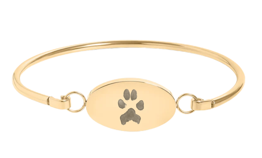 18K Gold Oval Cuff Bracelet