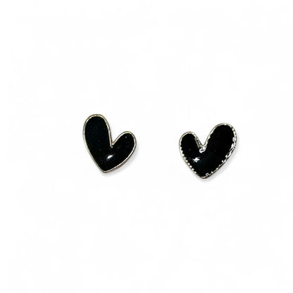 Black Heart Golden Earrings