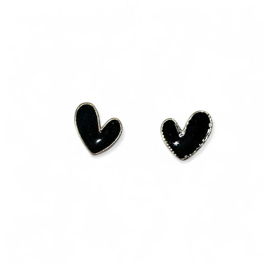 Black Heart Golden Earrings