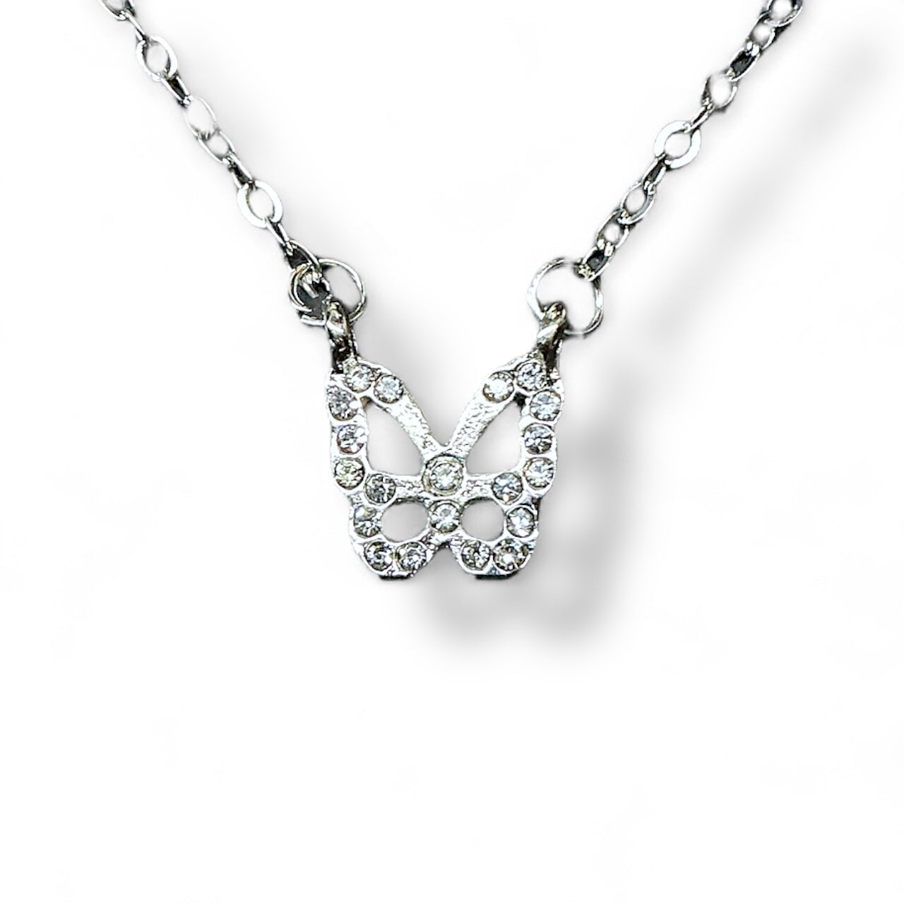 Mini Silver Butterfly Necklace