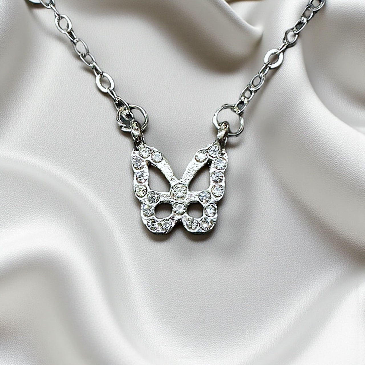 Mini Silver Butterfly Necklace