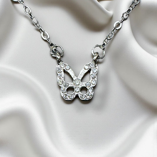 Mini Silver Butterfly Necklace