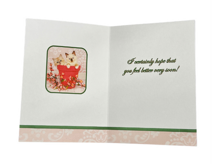 GET WELL Kittens Greeting Card