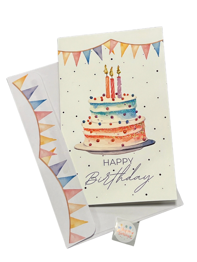 Scrumptious Sparkle Cake Birthday Card