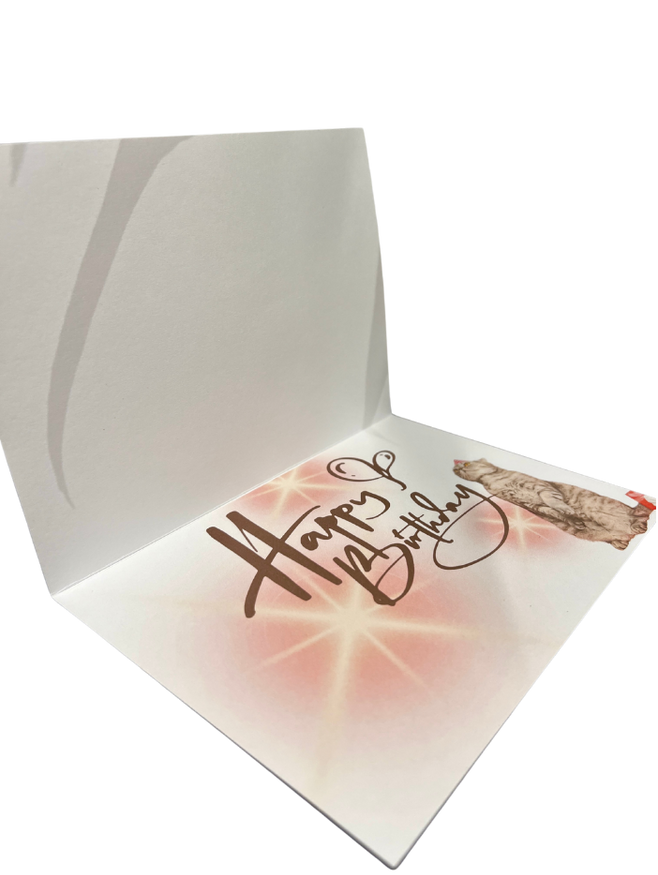 Glitter Kitty HAPPY BIRTHDAY Card