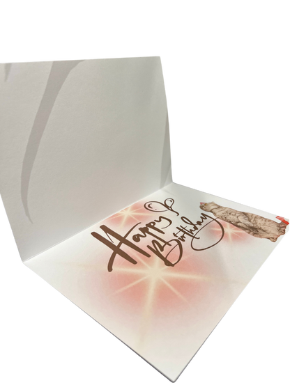 Glitter Kitty HAPPY BIRTHDAY Card