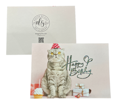 Glitter Kitty HAPPY BIRTHDAY Card