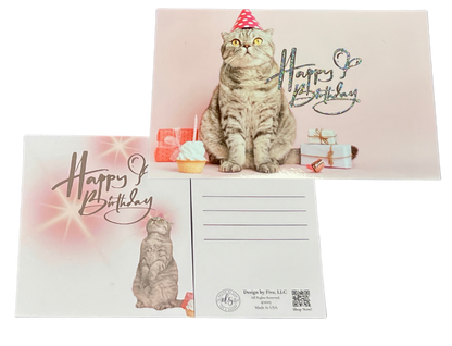 Glitter Kitty HAPPY BIRTHDAY Postcard