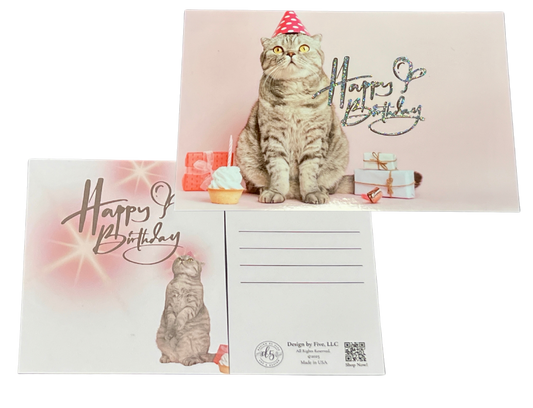 Glitter Kitty HAPPY BIRTHDAY Postcard