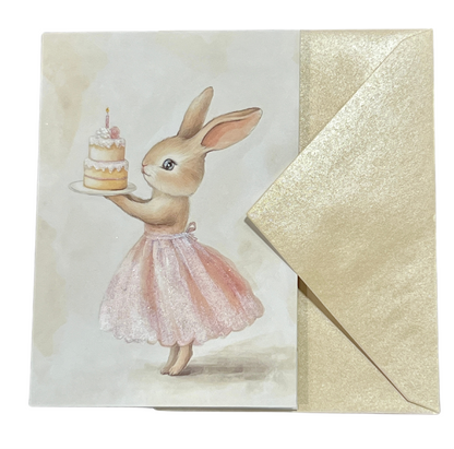 Sparkling Bunny Birthday Card
