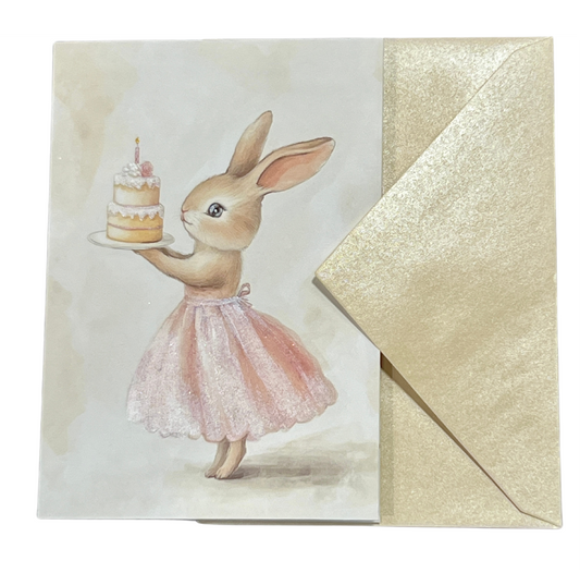 Sparkling Bunny Birthday Card