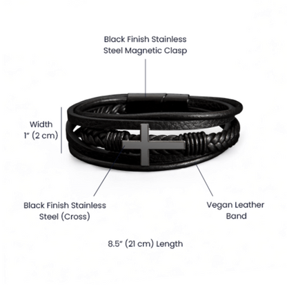 The Leather Banded Cross Bracelet