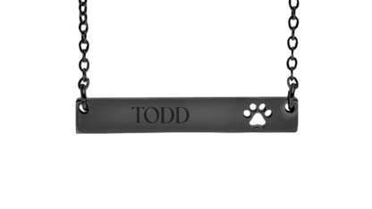 Colorful Cutout Paw Print Bar Necklace