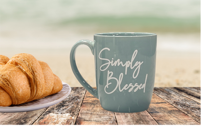 SIMPLY BLESSED Turquoise Mug