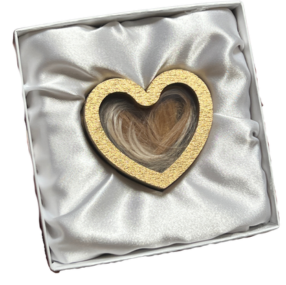 Hand-made Wooden Heart Fur Keepsake