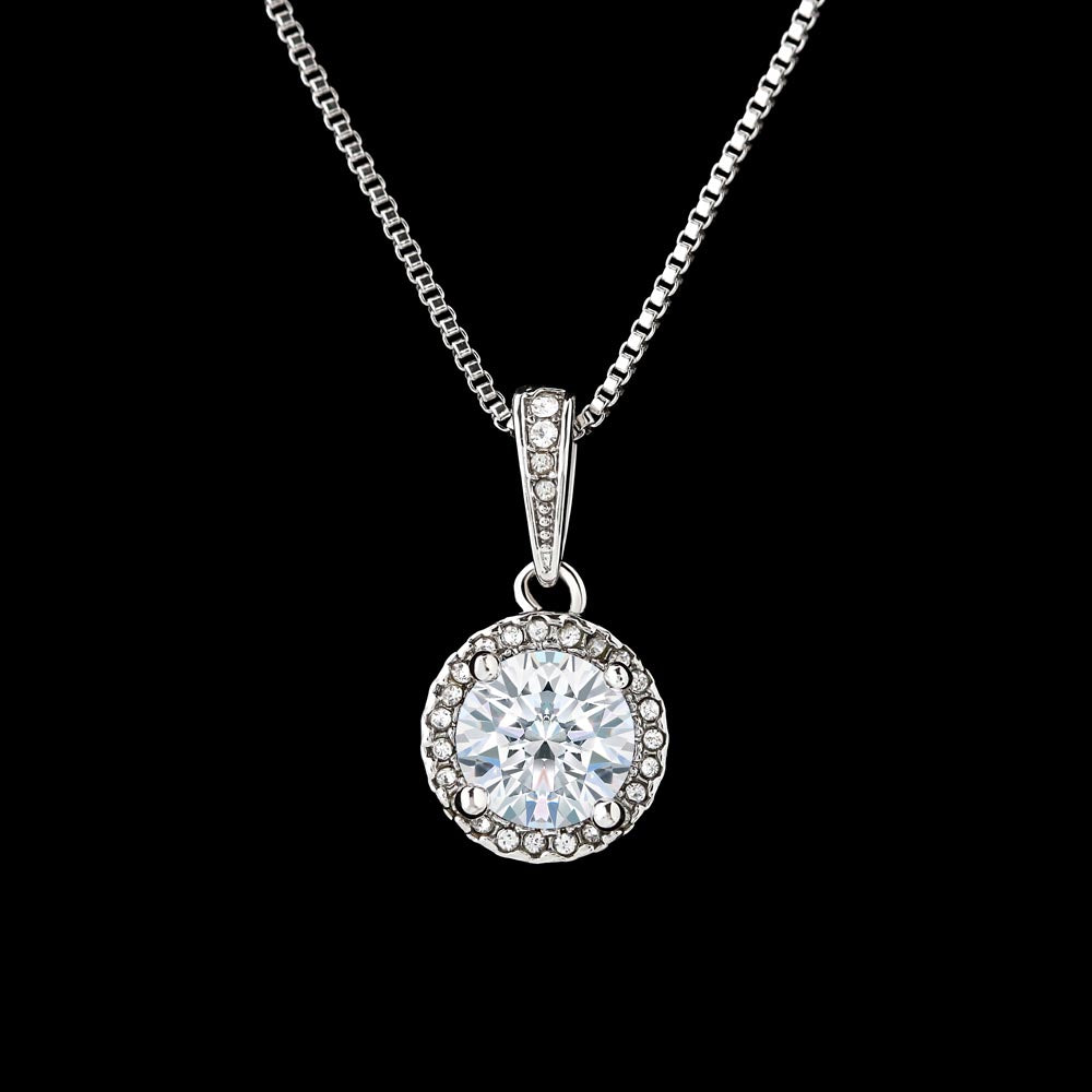 The Halo Solitaire Pendant Necklace