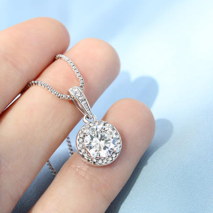 The Halo Solitaire Pendant Necklace