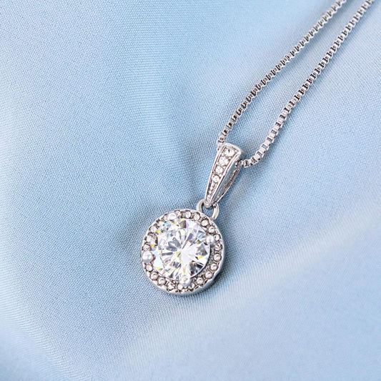 The Halo Solitaire Pendant Necklace