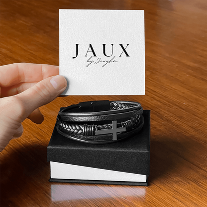The Leather Banded Cross Bracelet