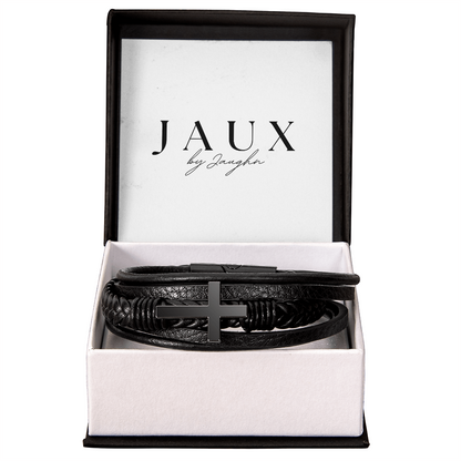 The Leather Banded Cross Bracelet