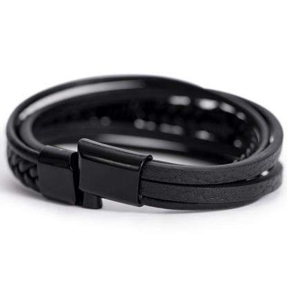 The Leather Banded Cross Bracelet