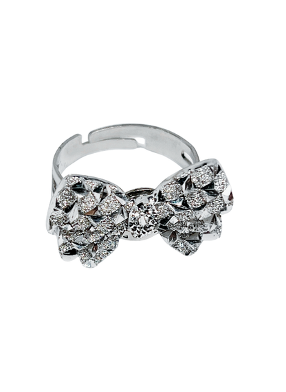 Sparkling Bowtie/Heart Rings Set
