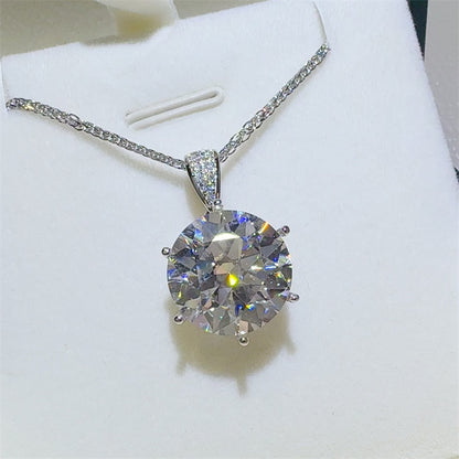 10 Carat Moissanite Solitaire Pendant Necklace