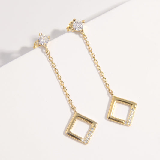 Elegant Diamond-shaped Dangle Earrings