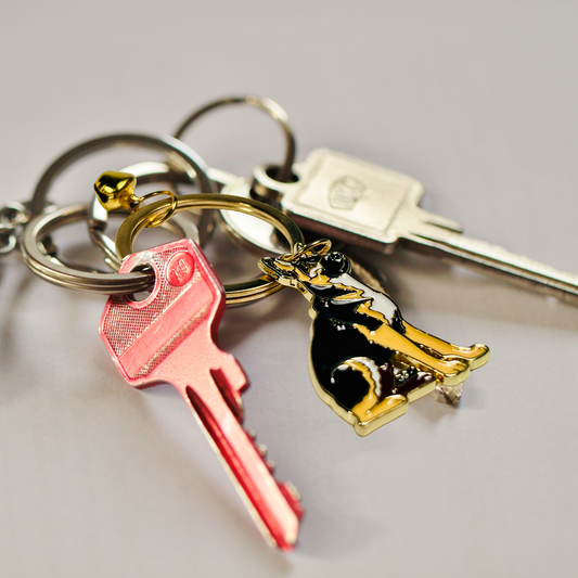 German Shepherd Gold Keychain