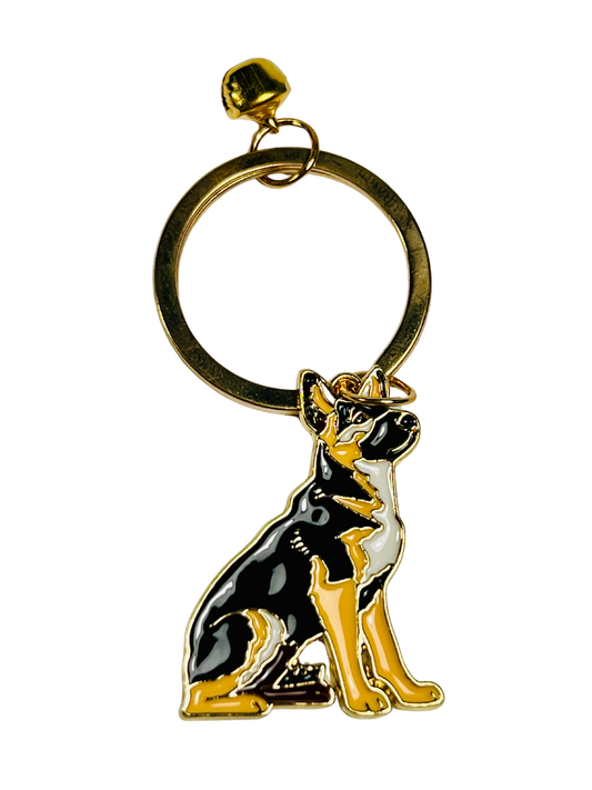 German Shepherd Gold Keychain