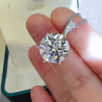 10 Carat Moissanite Solitaire Pendant Necklace
