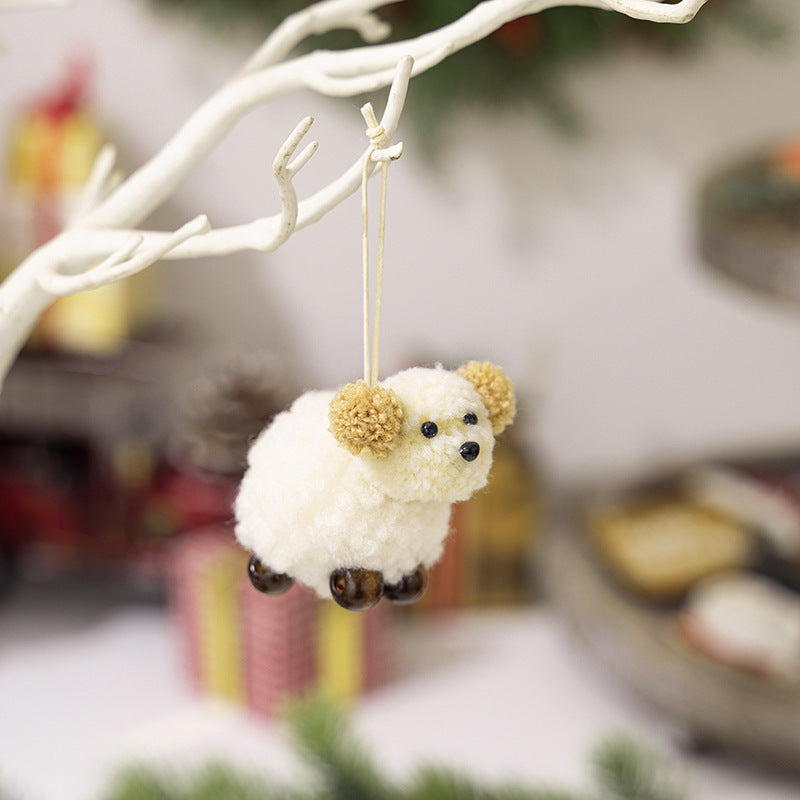 Fuzzy Puppy Ornament, 2 pack