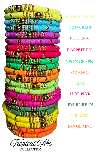 The Luxe Gold & Clay Bead Bracelet
