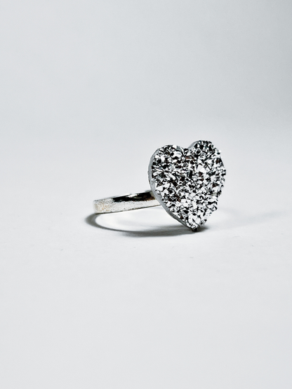 Sparkling Bowtie/Heart Rings Set