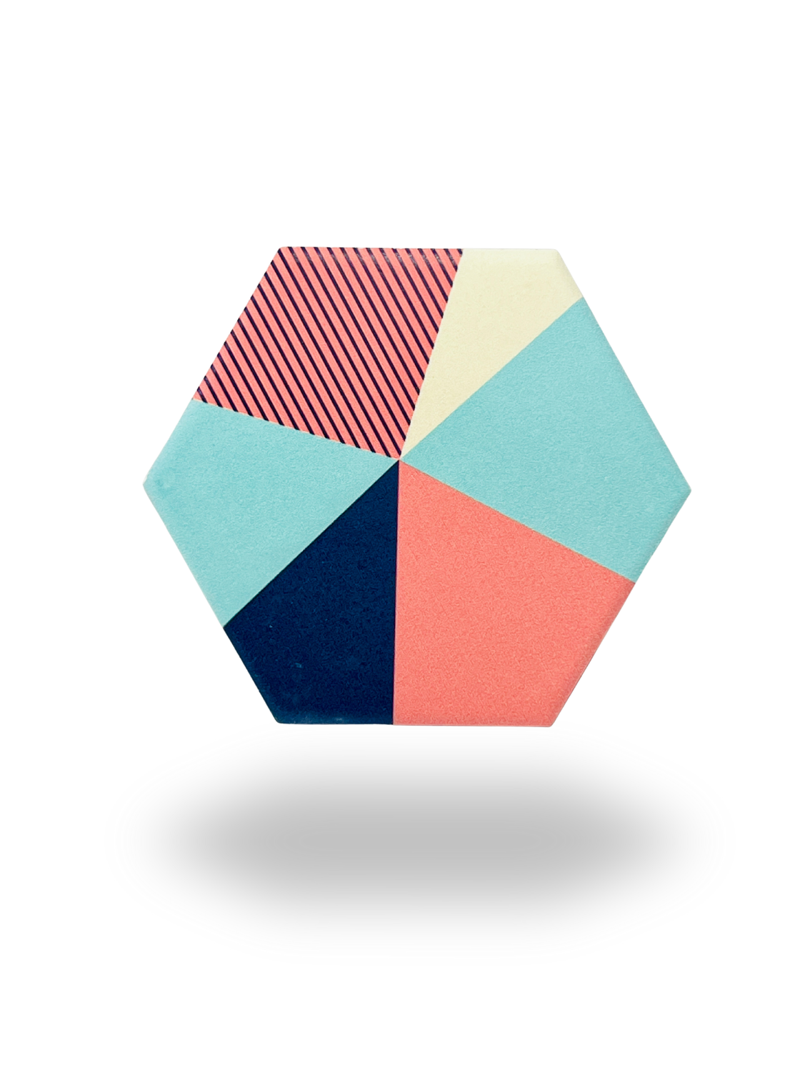 Hexagonal Multicolor Ceramic Coasters, 6 pcs.