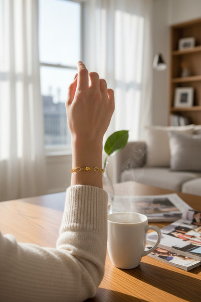 Magnetic Hammered Gold Bracelet