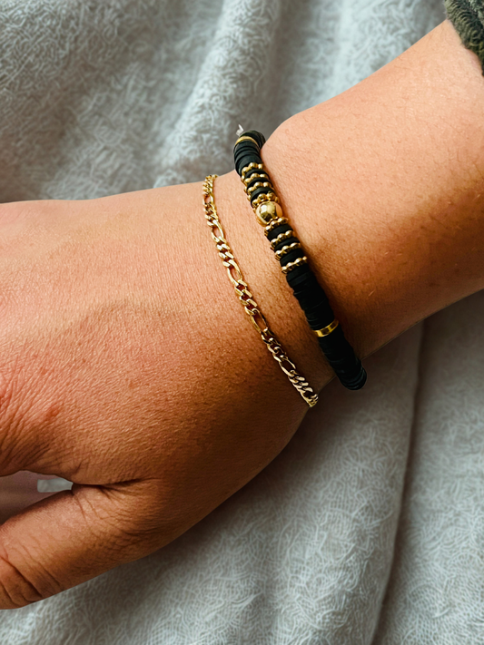 The Luxe Gold & Clay Bead Bracelet