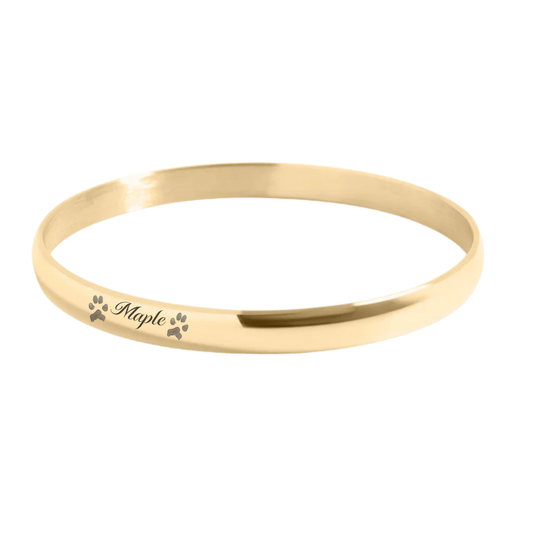 18K Gold Solid Bangle
