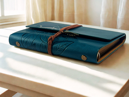Faux Leather Green Wrapped Notebook