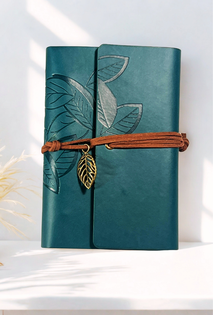Faux Leather Green Wrapped Notebook