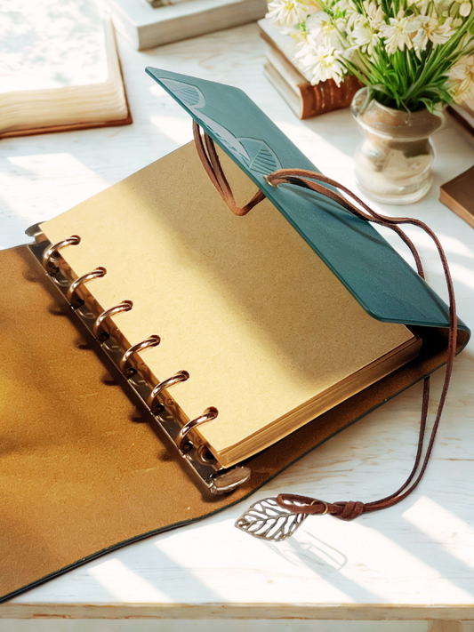 Faux Leather Green Wrapped Notebook