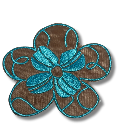 Blue Flower Iron-On Patch
