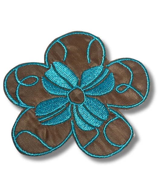 Blue Flower Iron-On Patch