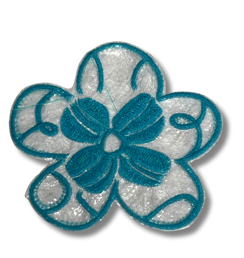 Blue Flower Iron-On Patch