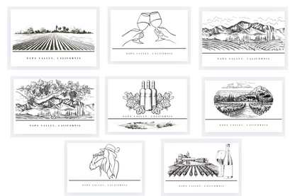 The Napa Valley Deluxe Postcards, 8 pcs.
